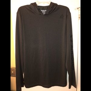 Reebok Black Heather Neptune Hoodie Sz  M Slim New